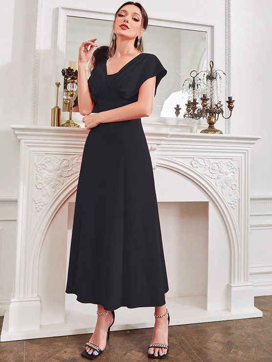 Women’s & Girl's Solid A-Line Maxi Dress - Image 2