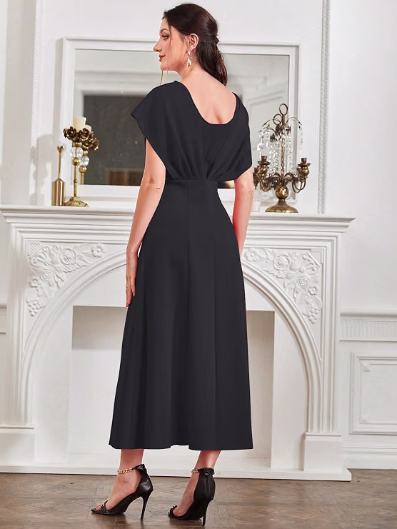 Women’s & Girl's Solid A-Line Maxi Dress - Image 3